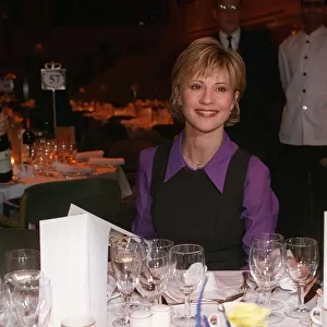 JULIA CARLING TV Presenter AT THE GROSVENOR HOUSE HOTEL TODAY 12. 3. 96