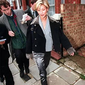Julia Carling wife of England rugby captain Will Carling arrives home today after recent