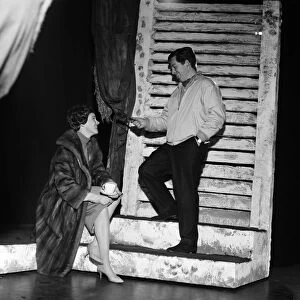 Julie Andrews watches her husband Tony Walton working on stage at the Lyric Theatre