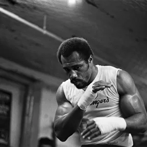 Ken Norton training ahead of his third fight with Muhammad Ali. 26th September 1976