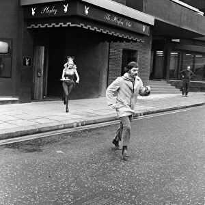 Kenneth Cope being chased down Park Lane by Jennifer Watts