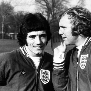 Kevin Keegan Football Player of England - Nov 1972 with captain Bobby Moore
