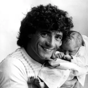 Kevin Keegan and new born daughter Sarah Marie after his wife gave birth to a baby