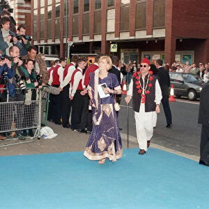Kiki Dee arriving at Elton Johns 50th birthday party at Hammersmith Palais