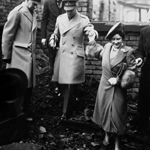 King George VI and Queen Elizabeth / Queen Mother visit bomb damaged London