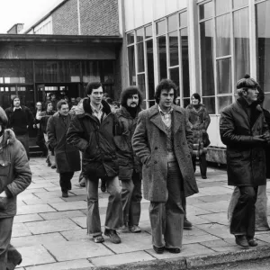 Kirkby Manufacturing and Engineering workers cooperative, members leaving meeting