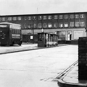 Kirkby Town bus terminal in Cherryfield Drive, Kirkby, Saturday 24th December 1966