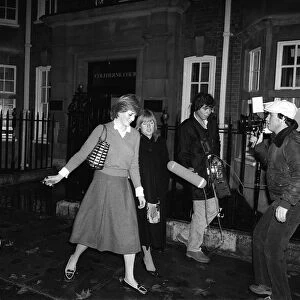 Lady Diana Spencer at her flat hounded by the media 1980 who is engaged to Prince