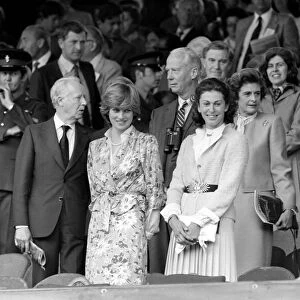 Lady Diana Spencer in the Royal Box on Centre Court at the Wimbledon Tennis Championships