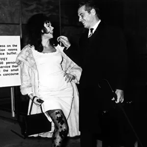 Laya Raki Actress, Jan 1966 and husband Ron Randell at London Airport