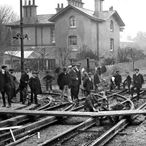 Laying tram lines at Brunswick Square, Torquay. Circa 1905