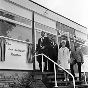 Len Coldwell opens the Len Caldwell Pavilion at Newton Abbot, Devon. August 1968