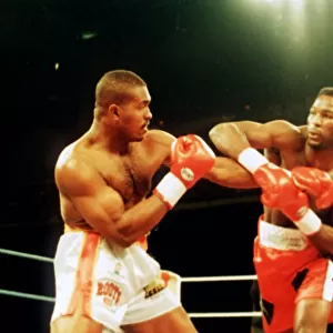Lennox Lewis in action to defeat Donovan Razor Ruddock. 31st October 1992