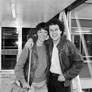 Leo Sayer and his wife Jan at LAP to fly to Los Angeles. 3rd June 1983