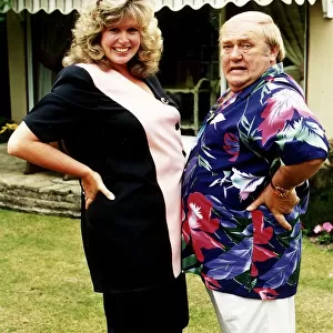 Les Dawson comedian with his pregnant wife Tracey