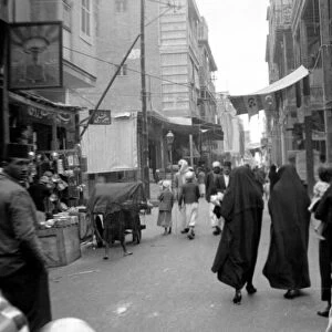 Life in the streets of a city in Egypt Circa 1935