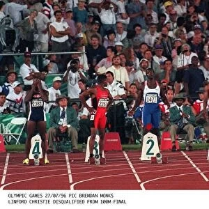 LINFORD CHRISTIE ATHLETICS IS DISQUALIFIED FROM THE 100M FINAL