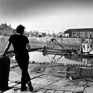 Liverpool Albert Dock re-development, work begins to dredge the docks, Merseyside