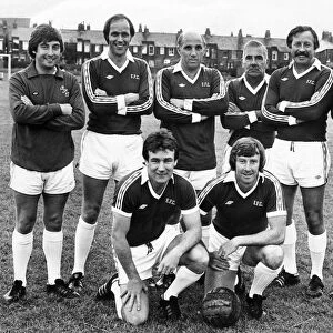 Liverpool and Everton training staff members including Roy Evans and Ronnie Moran