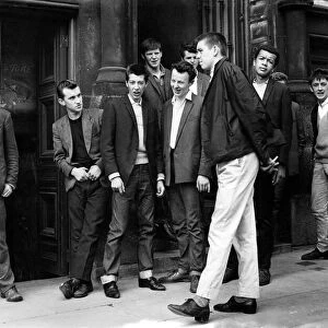 Liverpool Youth seen here waiting outside the Un-Employment Exchange. August 1962 P013264