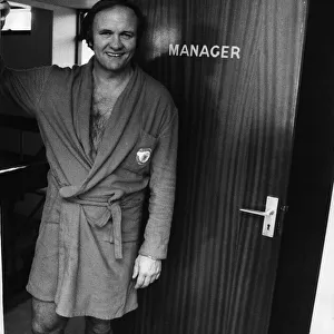 Manager Ron Atkinson Manchester United manager seen here in his dressing gown by office