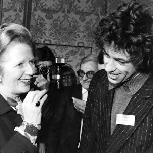 Margaret Thatcher and Bob Geldof at the Daily Star Gold Awards Ceremony in Manchester