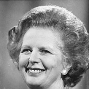 Margaret Thatcher giving a speech during a visit to Newcastle