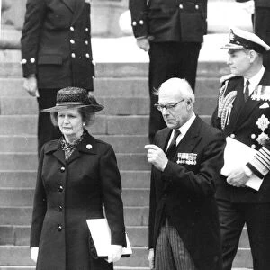 Margaret Thatcher and husband Denis at St Pauls Cathedral for Falklands War memorial