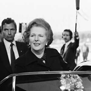 Margaret Thatcher PM, officially opens a new warehouse in Whetstone