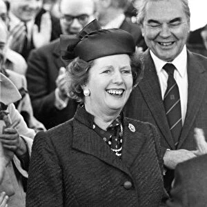 Margaret Thatcher visiting Austin and Pickersgill shipyard, Sunderland