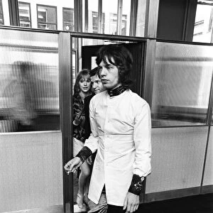 Marianne Faithfull and Mick Jagger arrive at Granada studios. 31st July 1967