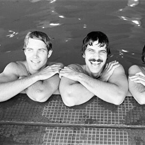 Mark Spitz (centre), USA Olympic Champion, seven x gold medals at the 1972 Munich Olympic