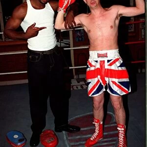 Matthew Wright Mirror Journalist with Lennox Lewis 1997 WBC World Heavy Weight