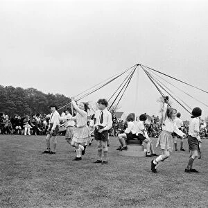 Maypole Dancing, Roseworth Junior School, Stockton-on-Tees, England, Circa May 1973