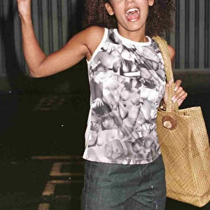 Mel B of the Spice Girls arriving at Heathrow Airport from Iceland