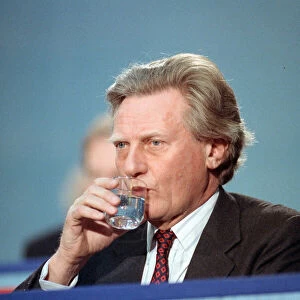 Michael Heseltine at the launch of the Conservative party election manifesto