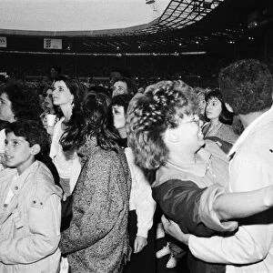Michael Jackson fans in the audience at Wembley Stadium during his "Bad"tour