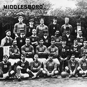 Middlesbrough Football Club 1908 (Back Row) 1 T. Heslop, 2