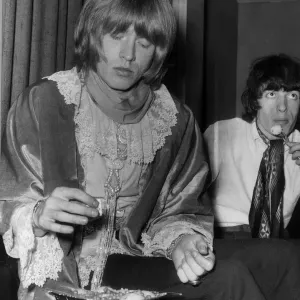 Rolling Stones Print: Brian Jones and Bill Wyman at Olympic Studios, London Rolling Stones Print: Brian Jones and Bill Wyman at Olympic Studios, London