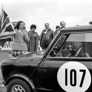 R.A.C. Rally Print: Sheena Drummond with Union Jack and Austin Cooper S R.A.C. Rally Print: Sheena Drummond with Union Jack and Austin Cooper S