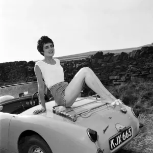 Viki Lincoln Print - British Female Racing Driver 1960 Glamour Photo Viki Lincoln Print - British Female Racing Driver 1960 Glamour Photo