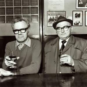 Two Men Enjoying a Drink in their Local Pub Print April 1975 Two Men Enjoying a Drink in their Local Pub Print April 1975