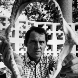 Robert Shaw with Shark Print - Jaws 1975 Robert Shaw with Shark Print - Jaws 1975