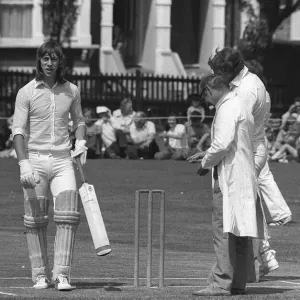Charlie George in Charity Cricket Match Print, July 1973 Charlie George in Charity Cricket Match Print, July 1973