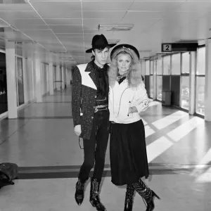 Britt Ekland at Heathrow Airport Print 16th November 1982 Britt Ekland at Heathrow Airport Print 16th November 1982