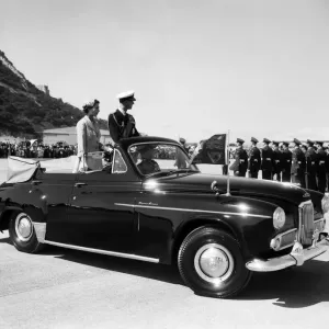 Queen Elizabeth II and the Duke of Edinburgh in Gibraltar, 1954 Print Queen Elizabeth II and the Duke of Edinburgh in Gibraltar, 1954 Print