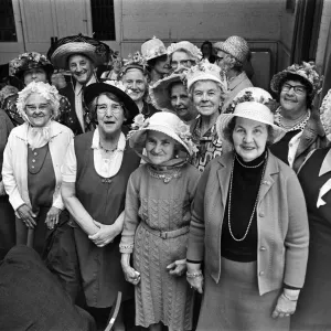 Easter Bonnets at Darby & Joan Club Print, Berkshire 1976 Easter Bonnets at Darby & Joan Club Print, Berkshire 1976
