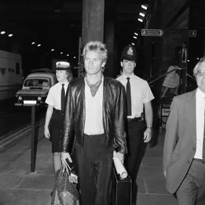 Black and white print of Sting arriving at Gatwick Airport Black and white print of Sting arriving at Gatwick Airport