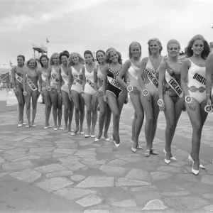 Miss United Kingdom beauty contest at Blackpool. The contestants pose for