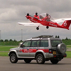 The Mitsubishi flying Shogun display team, in which a twin Cri Cri powered by motor mower